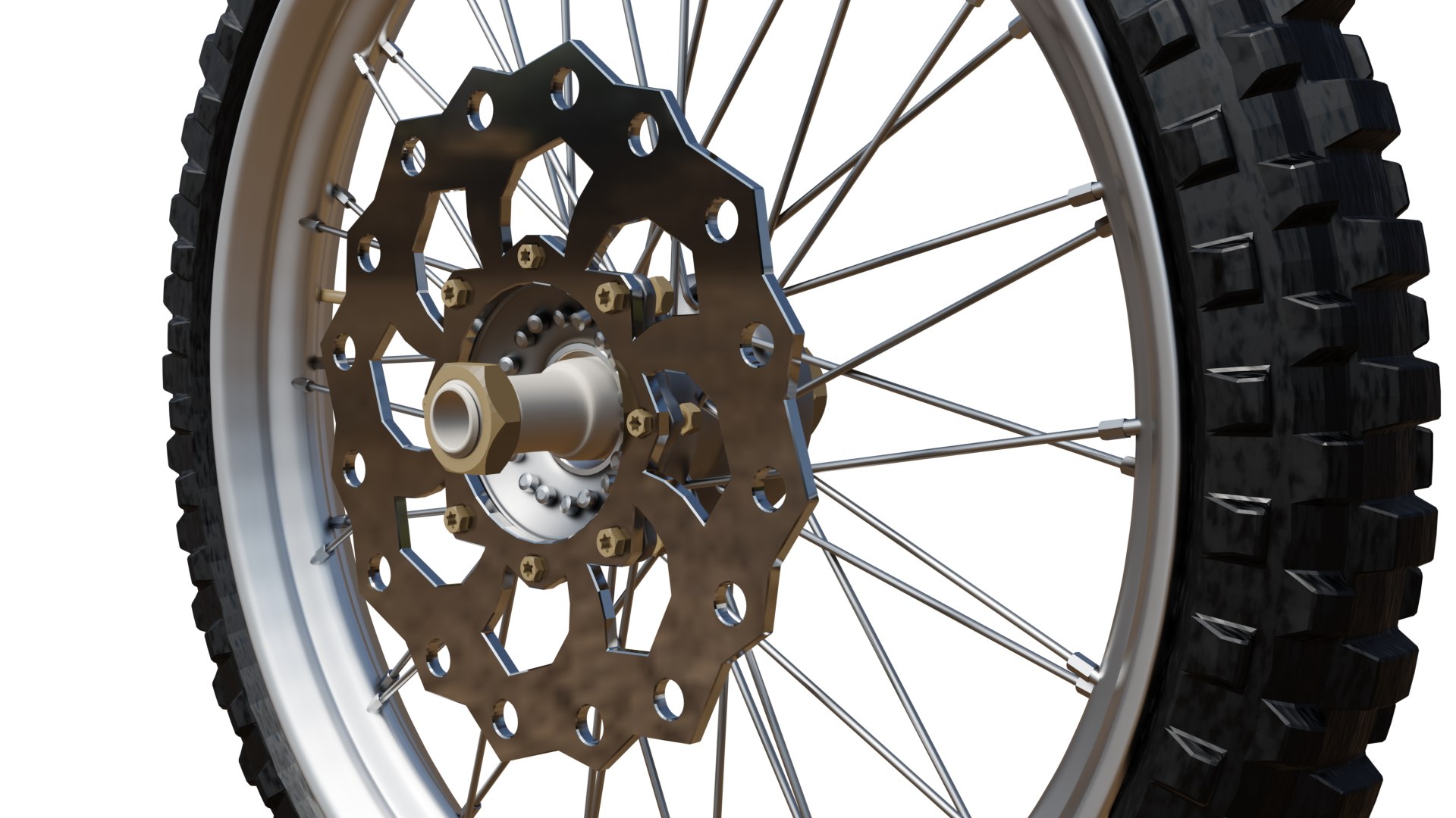 OffRoad Motorcycle Wheels Front And Rear Detailed 3D Model TurboSquid 1978246