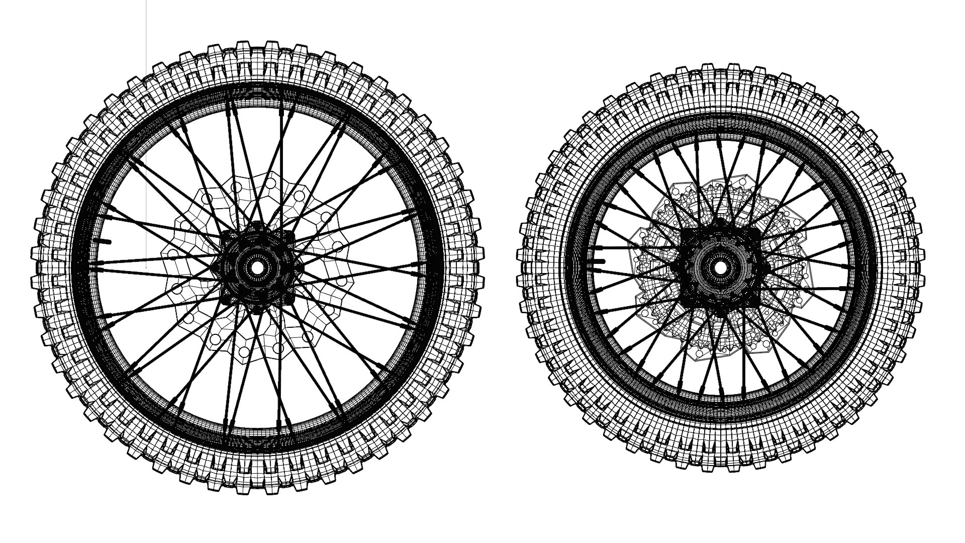 OffRoad Motorcycle Wheels Front And Rear Detailed 3D Model TurboSquid 1978246