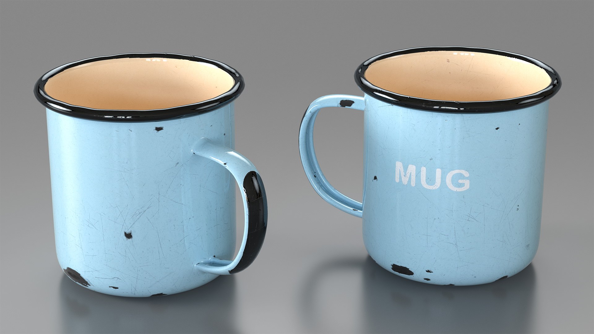 Enamel Mug Old 3D model preview