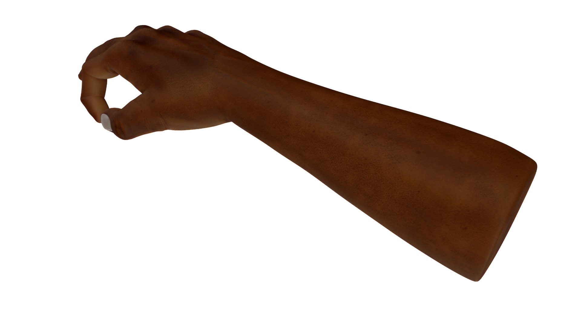 Dark Skinned Man Hand OK Pose 3D model preview