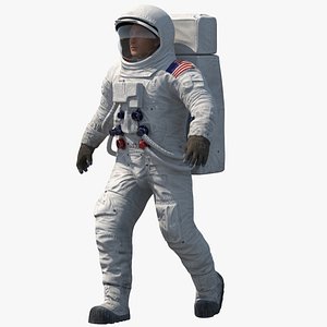 NASA Astronaut Suit A7L with Male Figure Rigged for Cinema 4D