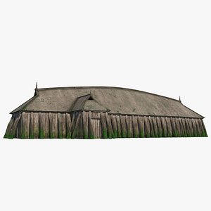 Aged Vikings Longhouse 3D