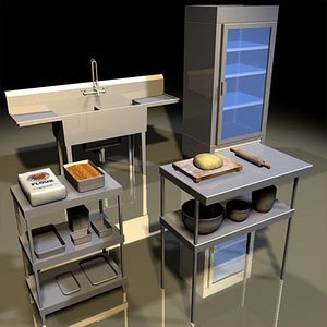 kitchen equipment 01 3d model