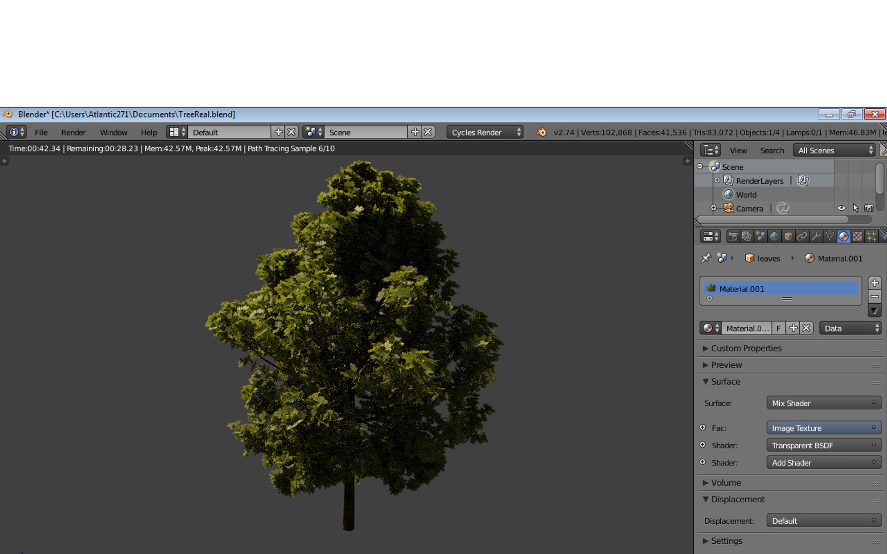 realistic tree 3d model