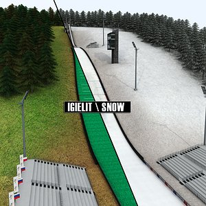 Ski jumping hill low detail