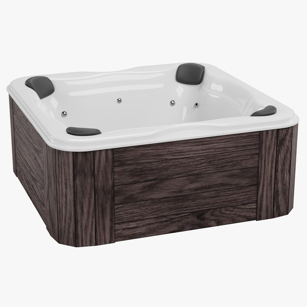 3D Hot Tub Wooden model