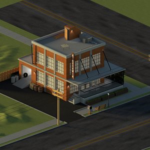 3d model brick building