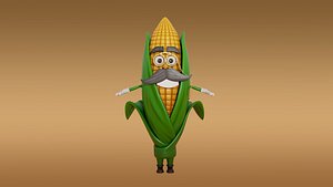 3D model Corn cartoon