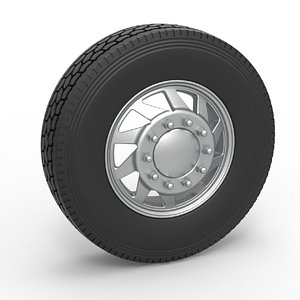 Diecast Front custom wheel of semi truck Version 7 Scale 1 to 25 3D model