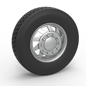 Front custom wheel of semi truck Version 7 Scale 1 to 25