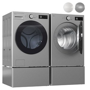 3D LG Washer and Dryer Set 08 WM5800HVA WM5800HAA DLEX5800V DLEX5800A WD300CV WD300CA model