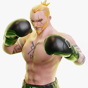 3D model Low Poly - Boxer  MMA Fighter - Brad