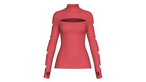 3D Girls Chest Cutout With Heart Cutout Sleeve model