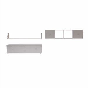 Kitchen cabinet and shelves lowpoly 3d model