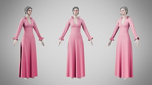 Dress 29 Tickle Me Pink 3D model