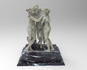 Statue Sculpture Three Nude-Woman Graces