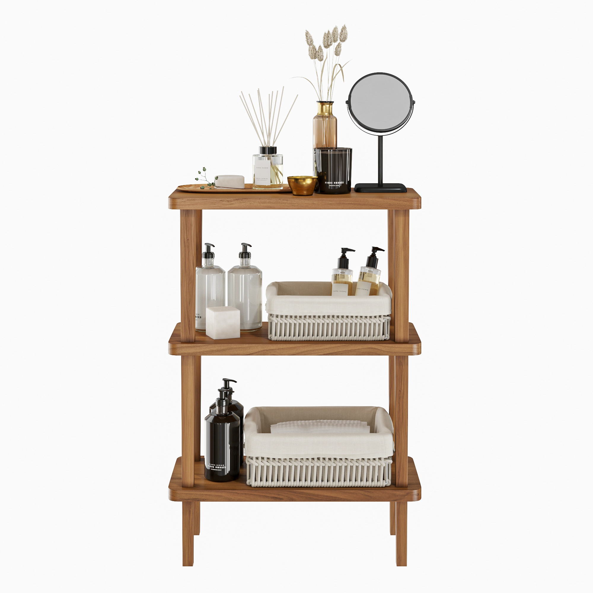 3D Zara Home acacia wood shelf TurboSquid 1731985