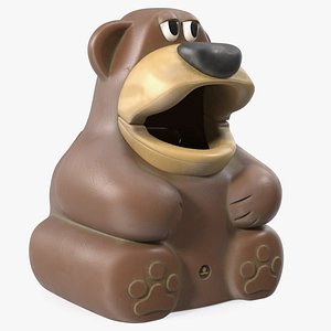 Used Bear-Shaped Trash Can