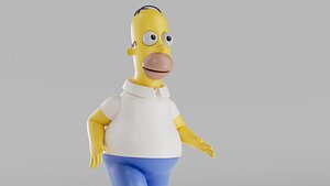 3D model Homer Simpson Rigged for Cinema 4D