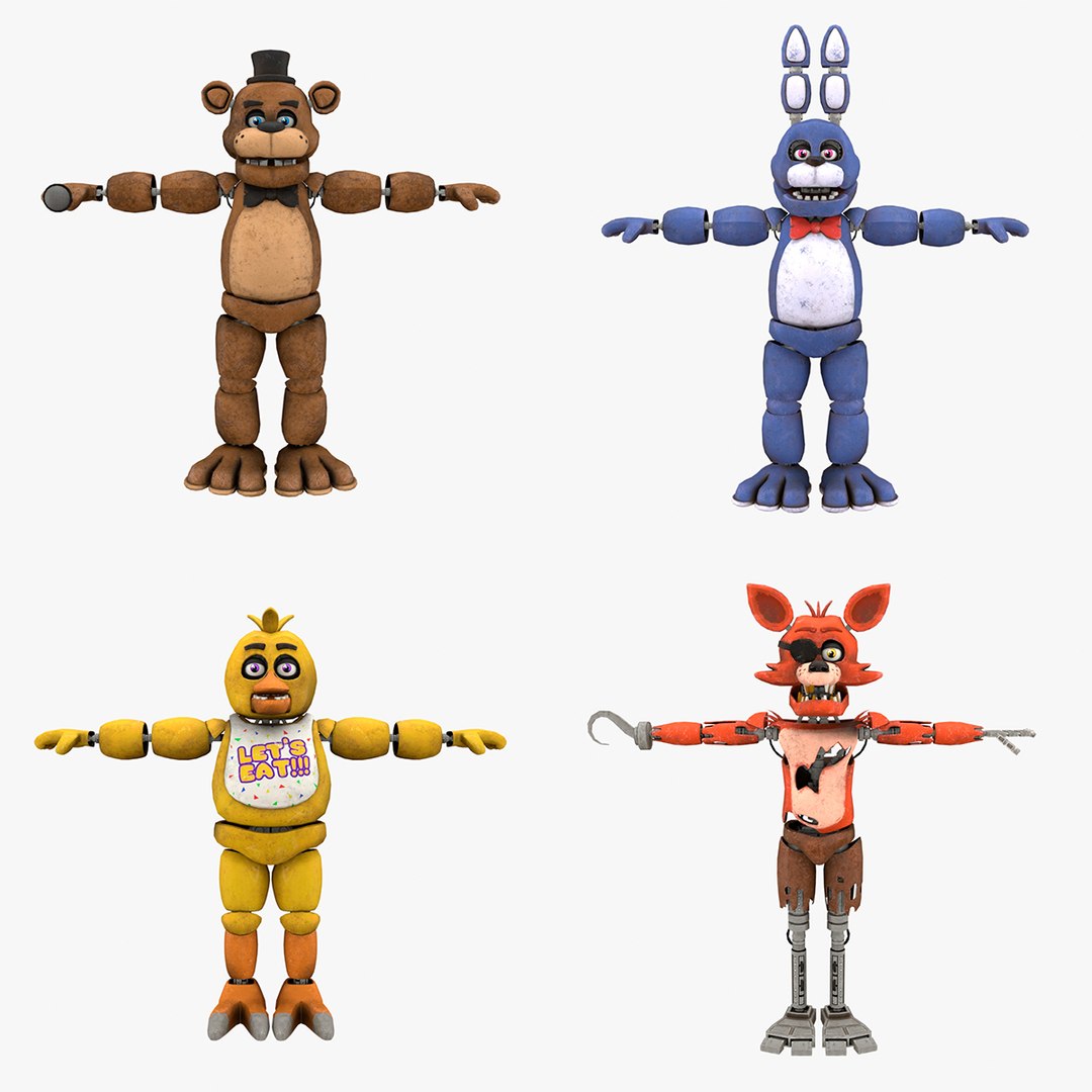 3D Model FNaF 1 Animatronics PACK - TurboSquid 2526306