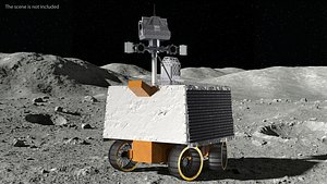 NASA VIPER Robotic Lunar Rover Silver Rigged for Cinema 4D 3D model