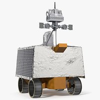 NASA VIPER Robotic Lunar Rover Silver Rigged for Cinema 4D