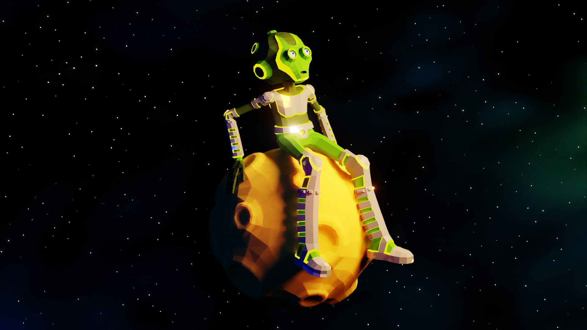 Alien With Blaster In Low Poly Style 3D Model - TurboSquid 2054394