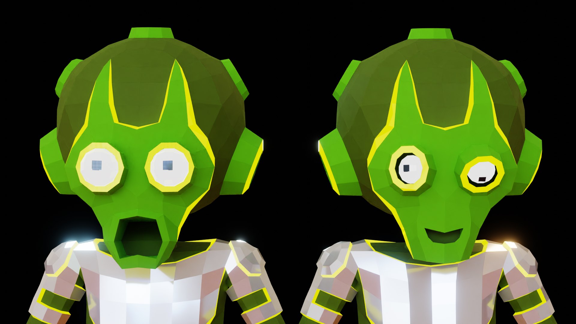 Alien With Blaster In Low Poly Style 3d Model - Turbosquid 2054394