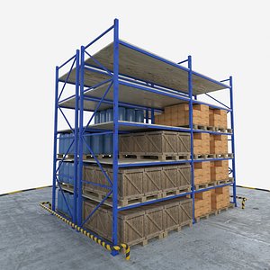 warehouse pallet rack 3D