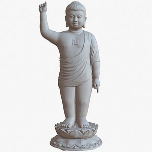 3D sculpture boy budha 1m model