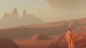 3D Astronaut on Mars model