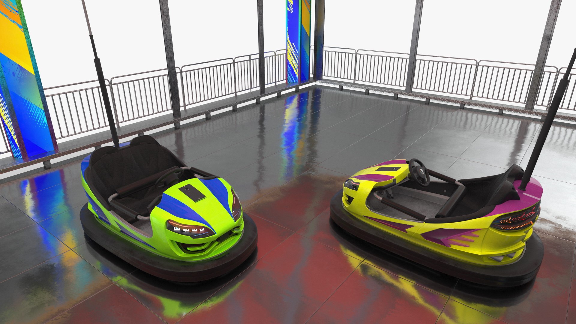 Bumper Cars Pavilion 3D model TurboSquid 1788363
