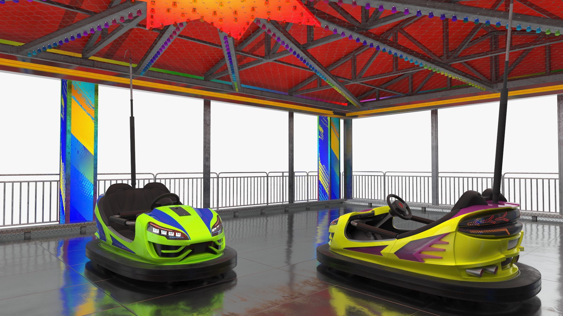 Bumper Cars Pavilion 3D model TurboSquid 1788363