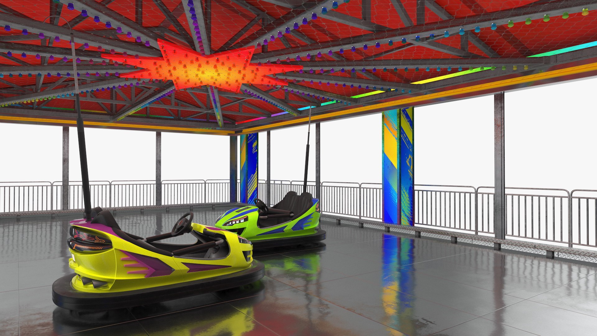 Bumper Cars Pavilion 3D model TurboSquid 1788363