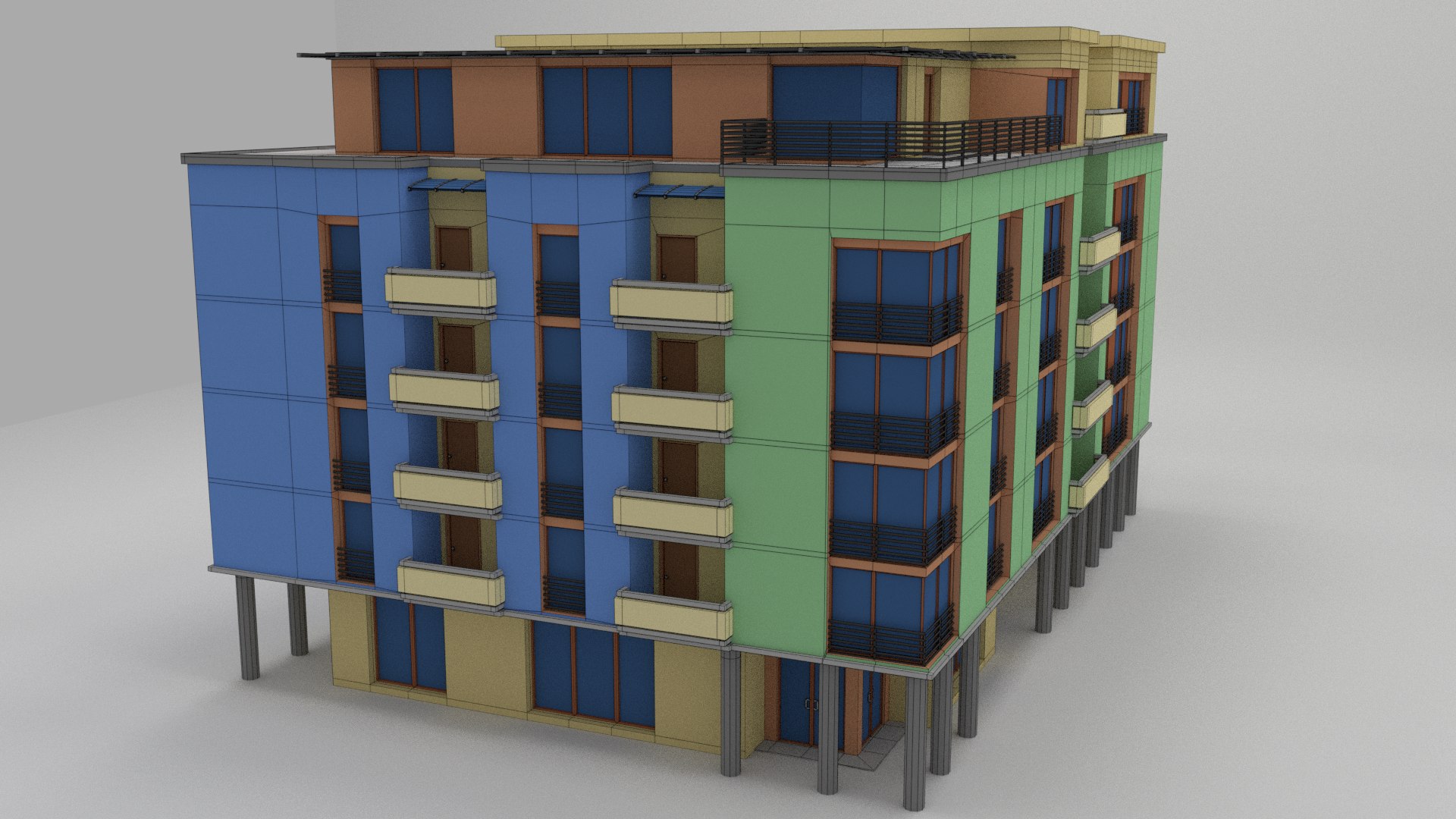 3D Model Generic Apartment Building - TurboSquid 1363622