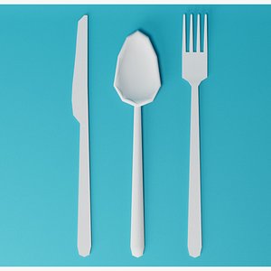 Cartoon Cutlery 3D model