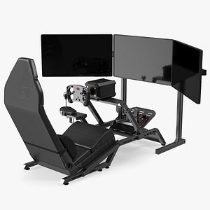 F1 Racing Sim Gaming Setup with Monitors