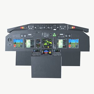3D Airplane Cockpit Front Panel model