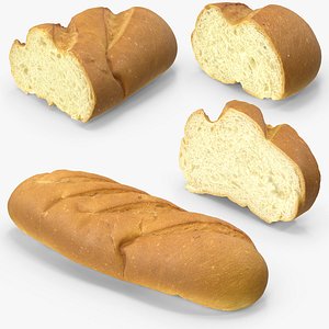 3D Baguette Bread Bundle