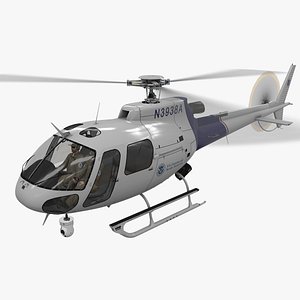 3D helicopter as-350 customs border