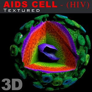 AIDS cell (HIV) textured