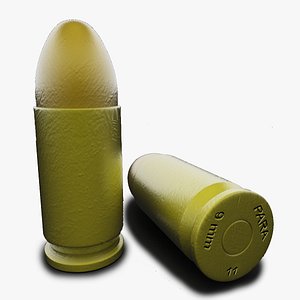 gun bullet 9mm para 3d lwo