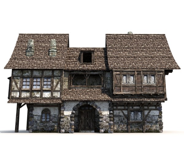 3d 3 medieval houses