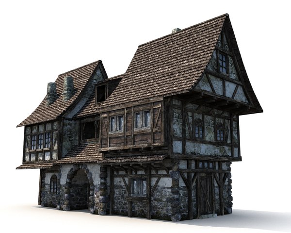 3d 3 medieval houses