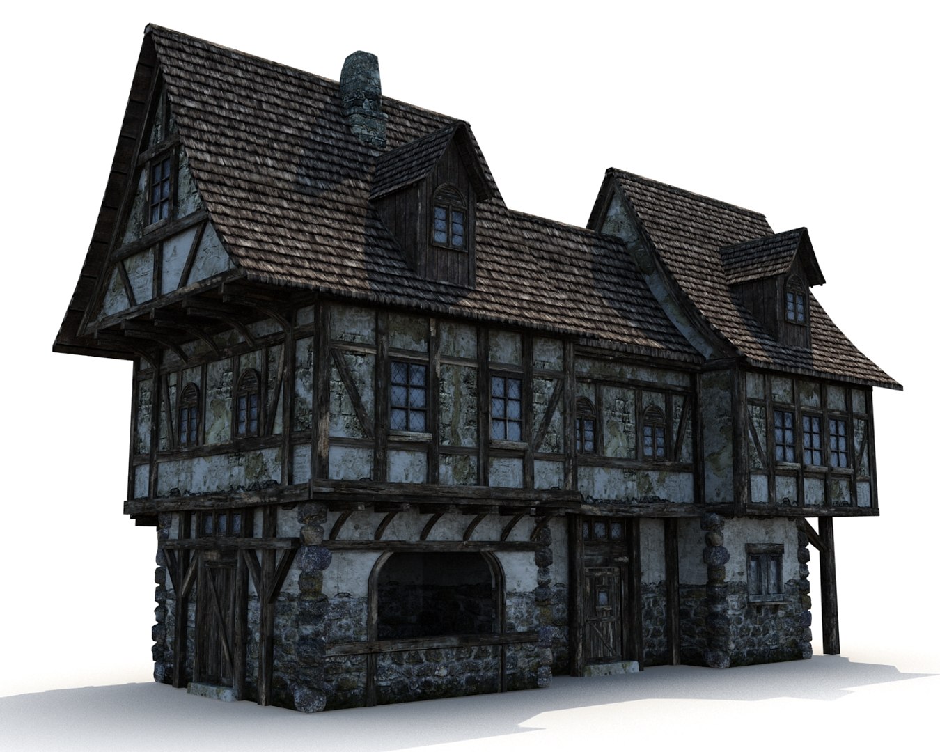 3d 3 medieval houses