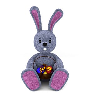 Rabbit with easter eggs