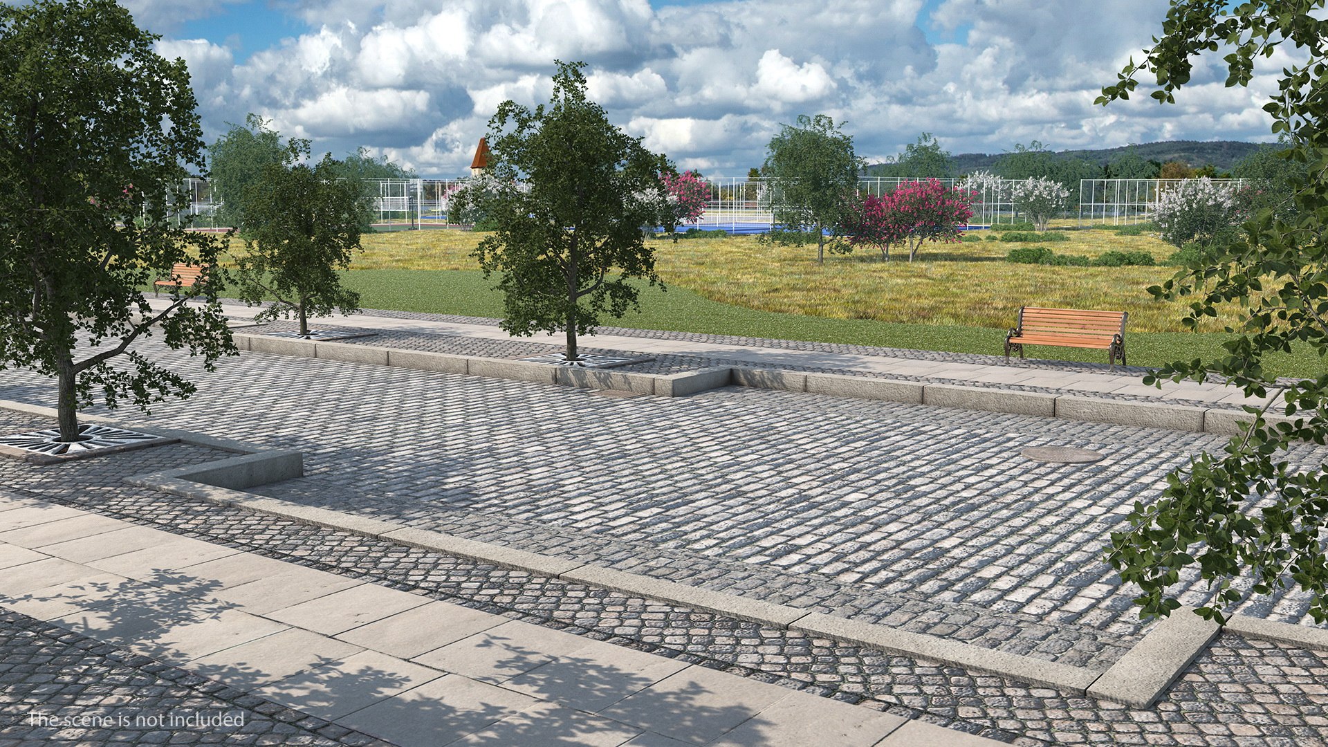 Street Fragment Cobblestone 3D model preview