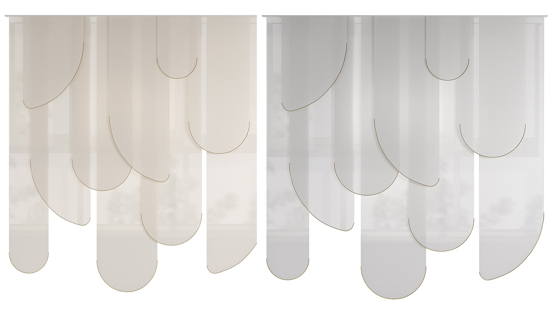 3D Model Leaves Blank Panel Curtains By Studio MTX - TurboSquid 2381155