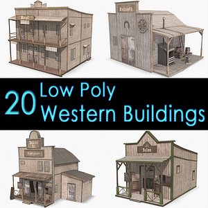 3d western buildings