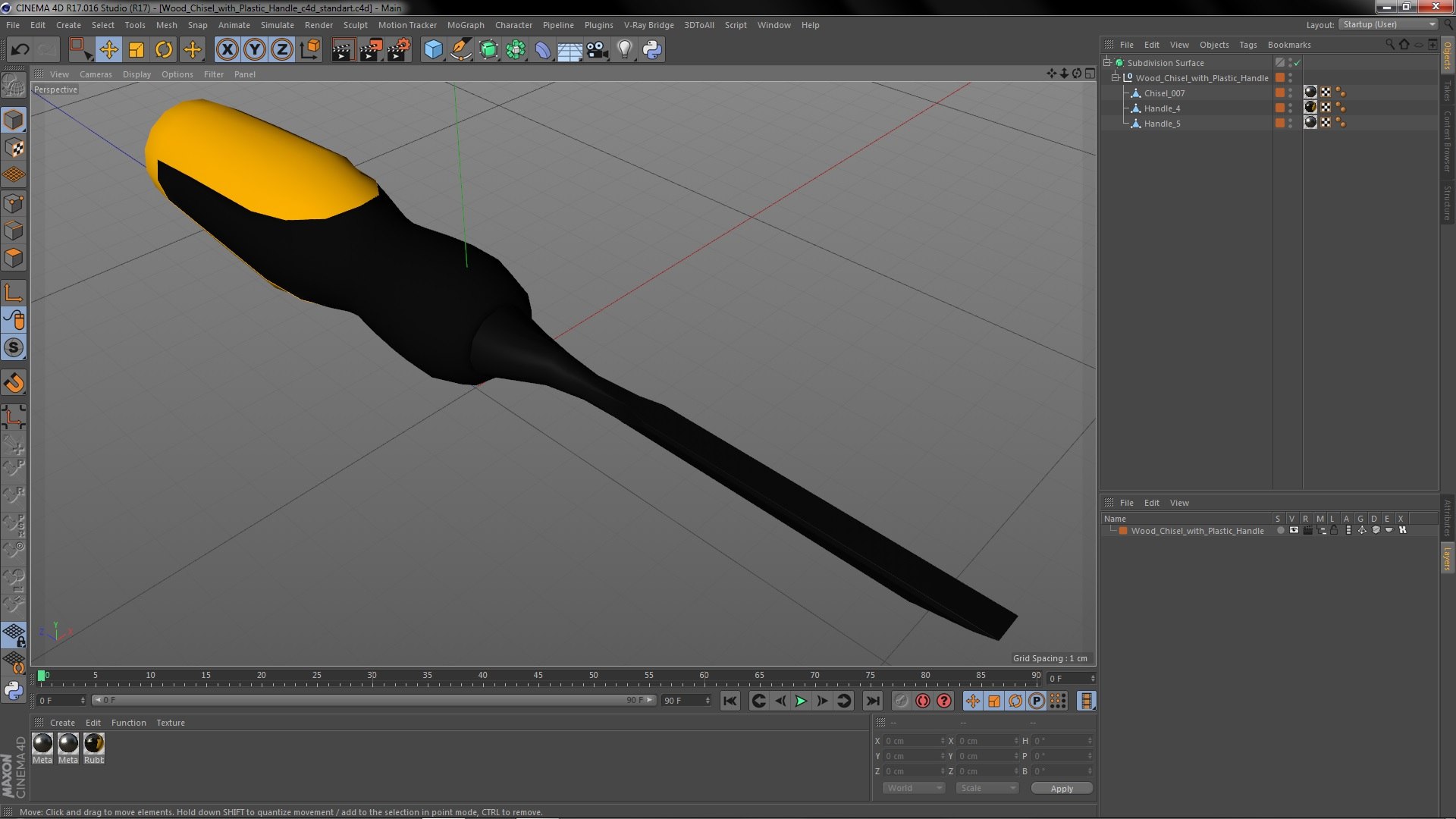 3D Model Wood Chisel With Plastic Handle - TurboSquid 2063014